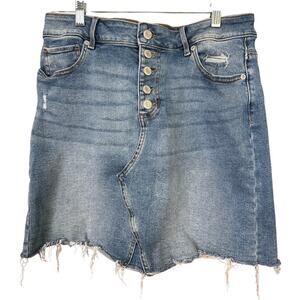 0573 Maurices 14 Jean Skirt Button Fly